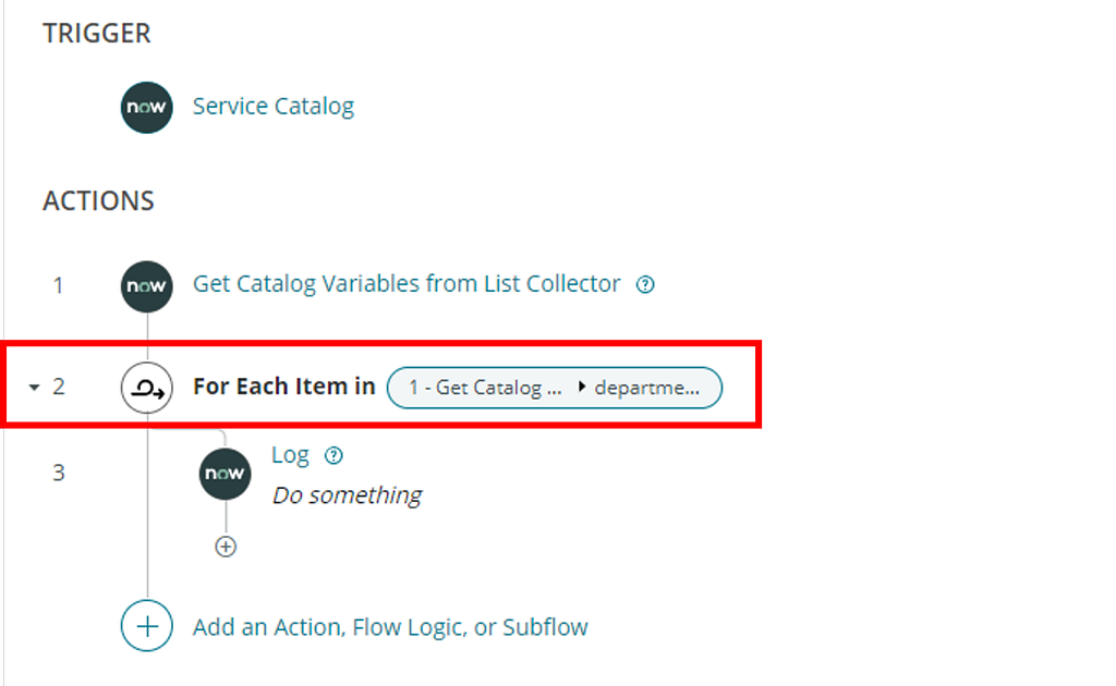 Apply “for each” functionality in Flow Designer to this variable