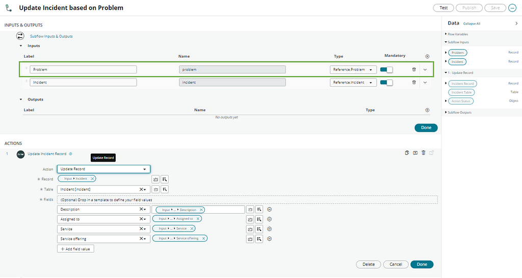 Good Practice: Pass a reference variable and access individual variables via dot walking in the subflow