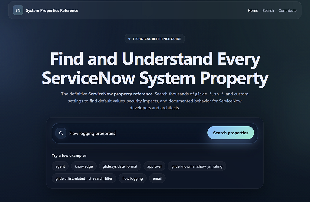 AI Search on the “home” page